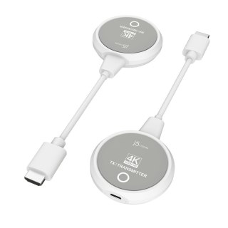 Nadajnik i odbiornik audio/video bezprzewodowy j5create ScreenCast 4K Wireless Display HDMI Extender ; kolor biały JVAW75-N