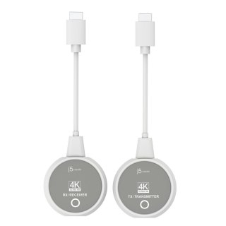 Nadajnik i odbiornik audio/video bezprzewodowy j5create ScreenCast 4K Wireless Display HDMI Extender ; kolor biały JVAW75-N