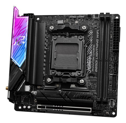 Asrock Phantom Gaming B850I Lightning WiFi AMD B850 Gniazdo AM5 mini ITX Asrock Phantom Gaming B850I Lightning WiFi AMD B850 Gniazdo AM5 mini ITX