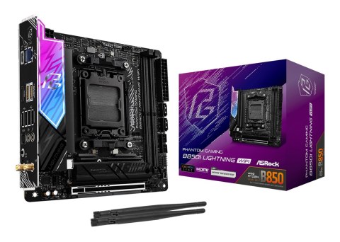 Asrock Phantom Gaming B850I Lightning WiFi AMD B850 Gniazdo AM5 mini ITX Asrock Phantom Gaming B850I Lightning WiFi AMD B850 Gniazdo AM5 mini ITX