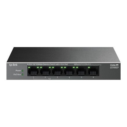TP-Link LiteWave LS106LP łącza sieciowe Nie zarządzany Fast Ethernet (10/100) Obsługa PoE Czarny