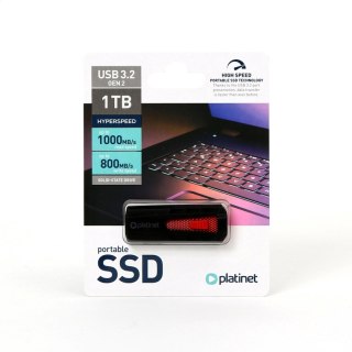 PLATINET PORTABLE SSD WITH USB PLUG 3.2 R/W UP TO 1053/890 MB/s 1TB BLACK [45870]