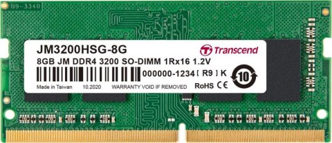 Pamięć TRANSCEND (SODIMM\DDR4\8 GB\3200MHz\1.2V\22 CL\Single)