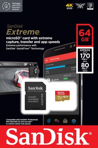 Karta pamięci SANDISK 64 GB Adapter microSD do SD