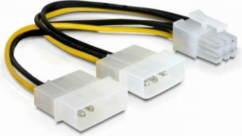 Kabel zasilający DELOCK 6-pin 0.15m. 82315