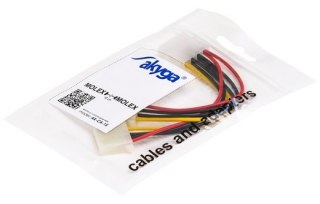 Kabel zasilający AKYGA Molex (gniazdo) - 2 x Molex (wtyk) 0.15m. AK-CA-15