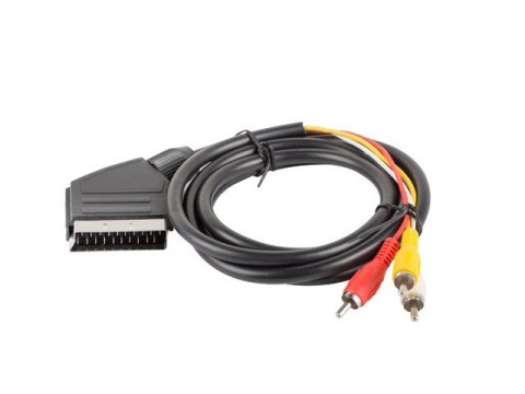 LANBERG CA-EURC-10CC-0018-BK Czarny 1.8m /s1x SCART 3x RCA (wtyk)