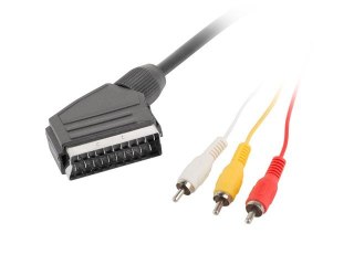 LANBERG CA-EURC-10CC-0018-BK Czarny 1.8m /s1x SCART 3x RCA (wtyk)