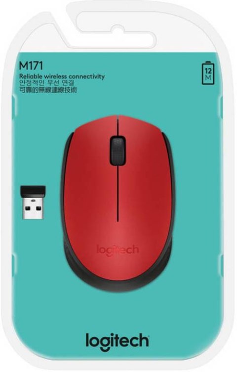 Mysz Bezprzewodowa LOGITECH M171 Red (Czerwony)