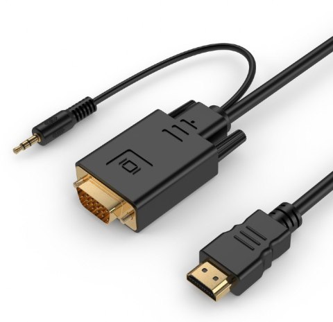 Adapter GEMBIRD A-HDMI-VGA-03-6 HDMI - 3,5mm minijack/D-Sub 15pin Adapter GEMBIRD A-HDMI-VGA-03-6 HDMI - 3,5mm minijack/D-Sub 15pin