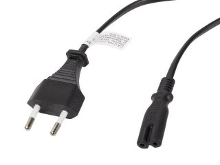 Kabel zasilający LANBERG IEC C7 - Wtyczka typ C 3m. CA-C7CA-10CC-0030-BK