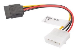 Kabel zasilający LANBERG SATA 15-pin - Molex 4-pin 0.15m. CA-HDSA-10CU-0015