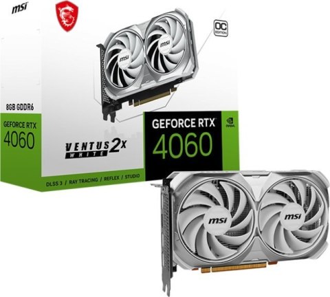 Karta graficzna MSI RTX 4060 VENTUS 2X WHITE OC 8GB GDDR6 (RTX 4060 VENTUS 2X WHITE 8GB OC)