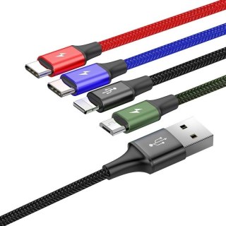 Zestaw kabli zasilający Baseus CA1T4-B01 (USB - Lightning, Micro USB, USB typu C ; 1,2m; kolor czarny)