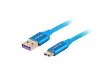 Kabel Lanberg CA-USBO-21CU-0010-BL (USB 2.0 typu A - USB typu C ; 1m; kolor niebieski)