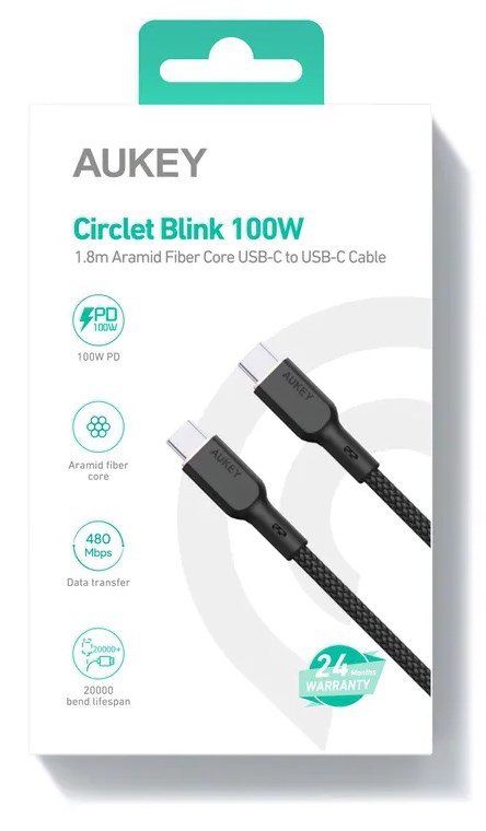 AUKEY CB-KCC102 KABEL USB-C QC PD 1.8M 5A 100W