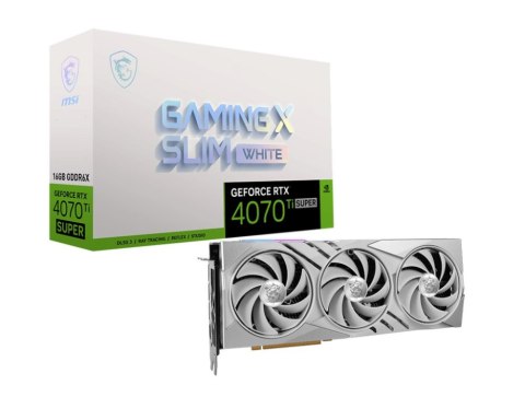 Karta graficzna MSI GeForce RTX 4070 Ti SUPER 16GB GAMING X SLIM WHITE RTX 4070 Ti SUPER 16G GAMING X SLIM WHITE