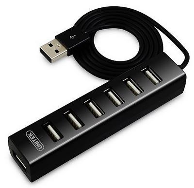 UNITEK HUB 7X USB 2.0 CZARNY, Y-2160