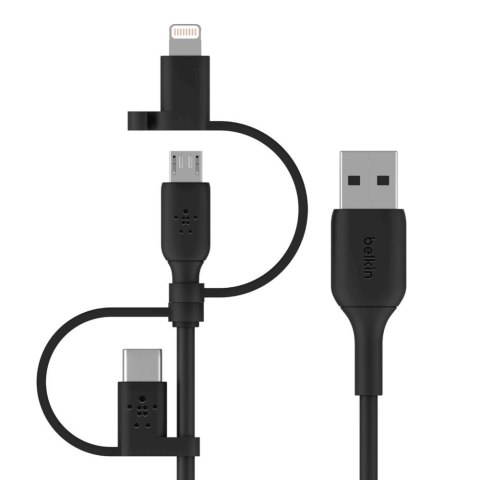 BELKIN CABLE 3W1 USB-A - LTG/MICROUSB/USB-C 1M