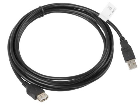 Kabel Lanberg CA-USBE-10CC-0030-BK (USB 2.0 Męski - USB 2.0 Żeński; 3m; czarny)