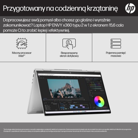 HP ENVY x360 15-fe0015nw i5-1335U 15.6"FHD Touch OLED Low Blue Light 400 nits 16GB LPDDR5 SSD512 Intel Iris Xe Graphics No ODD W