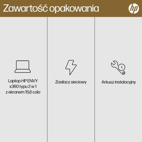 HP ENVY x360 15-fh0006nw Ryzen 5 7530U 15.6"FHD Touch IPS 250nits 16GB LPDDR4 SSD512 Radeon Integrated Graphics No ODD Win11 2Y 