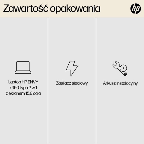 HP ENVY x360 15-fh0006nw Ryzen 5 7530U 15.6"FHD Touch IPS 250nits 16GB LPDDR4 SSD512 Radeon Integrated Graphics No ODD Win11 2Y 