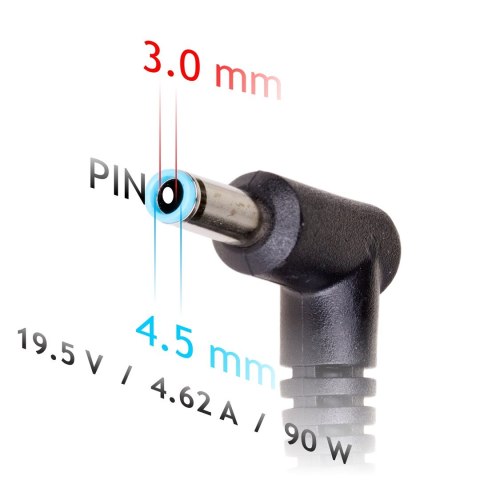 Zasilacz sieciowy Akyga AK-ND-26 do notebooka Compaq, HP (19,5 V; 4,62 A; 90W; 4.5 mm x 3 mm)