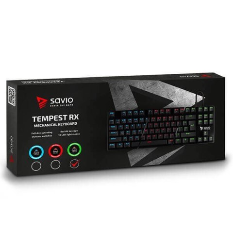 Klawiatura mechaniczna SAVIO TEMPEST SAVGK-TEMPEST BROWN ((EU); kolor czarny) Klawiatura mechaniczna SAVIO TEMPEST SAVGK-TEMPEST BROWN ((EU); kolor czarny)
