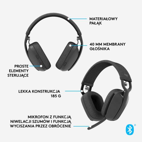 Słuchawki bezprzewodowe LOGITECH Zone Vibe 100 (Grafitowy)