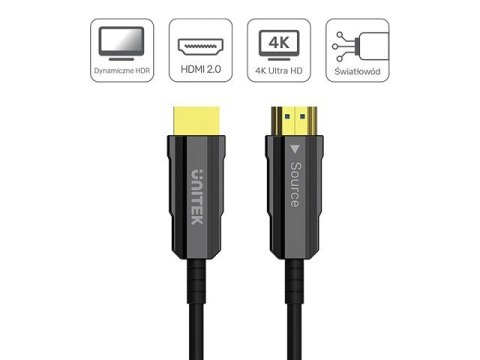 UNITEK KABEL OPTYCZNY HDMI 2.0 AOC 4K 60HZ 15M