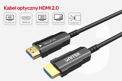 UNITEK KABEL OPTYCZNY HDMI 2.0 AOC 4K 60HZ 20M