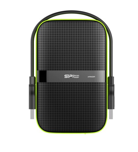 Dysk zewnętrzny HDD Silicon Power Armor A60 (2TB; 2.5"; USB 3.2; 5400 obr/min; Green-Black; SP020TBPHDA60S3K)