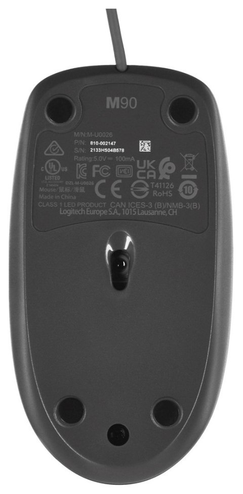 Mysz Logitech M90 910-001794 (optyczna; 1000 DPI; kolor czarny)