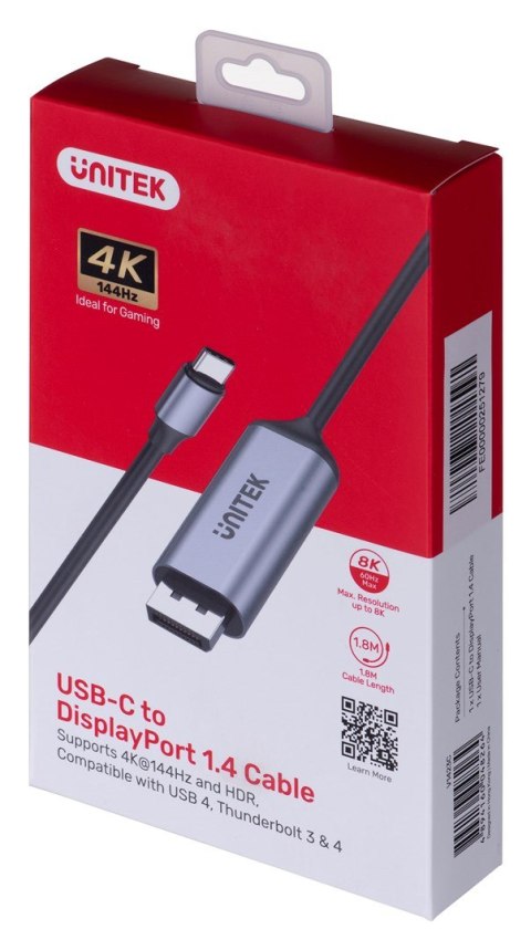 UNITEK KABEL ADAPTER USB-C - DP 1.4 8K 60HZ 1,8M