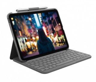 Etui z klawiaturą LOGITECH Etui z klawiaturą Slim Folio do iPada 10-tej generacji UK szare 920-011429