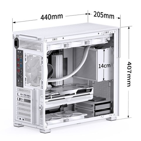 Jonsbo D41 MESH Screen ATX Tempered Glass - white