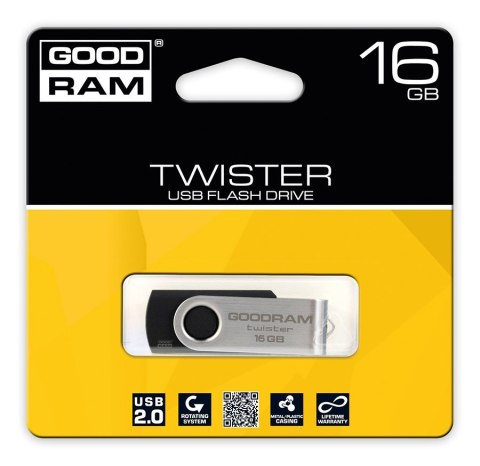 Pendrive GOODRAM Twister 16 GB Czarny (16 GB /USB 2.0 /Czarny )