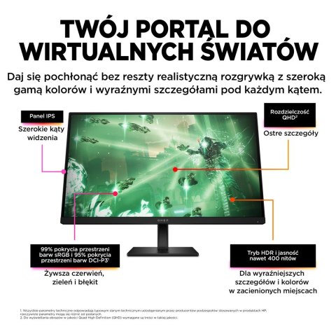MONITOR HP LED, QHD 27" OMEN 27q (780H4E9) 165Hz MONITOR HP LED, QHD 27" OMEN 27q (780H4E9) 165Hz