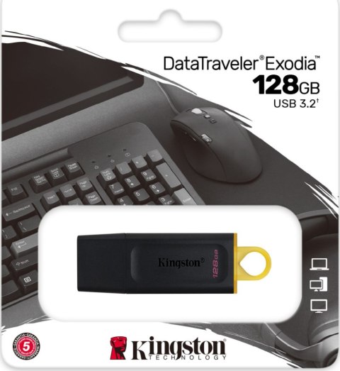 Pendrive KINGSTON DTX/128GB (128 GB /Czarno-żółty )