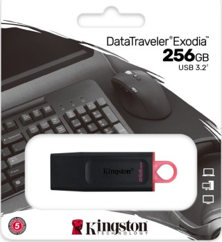 Pendrive (Pamięć USB) KINGSTON (256 GB \Czarno-różowy )