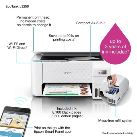 Urządzenie wielofunkcyjne 3w1 Epson EcoTank L3256