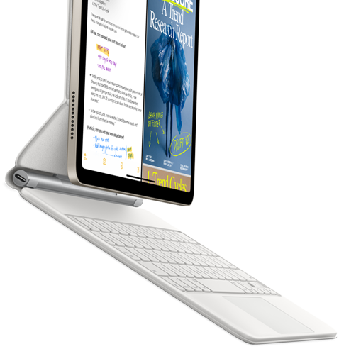 iPad Air podłączony do klawiatury Magic Keyboard