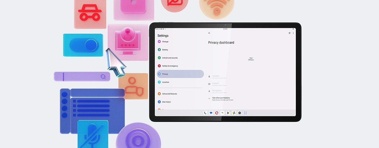 Privacy settings on Lenovo Tab M11 tablet